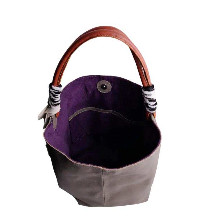Leah Taupe Damen Leder Tasche