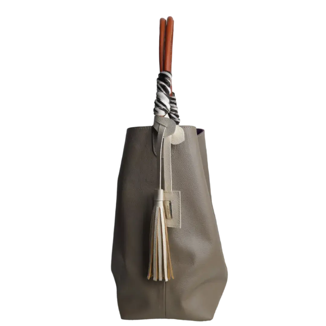Leah Taupe Damen Leder Tasche