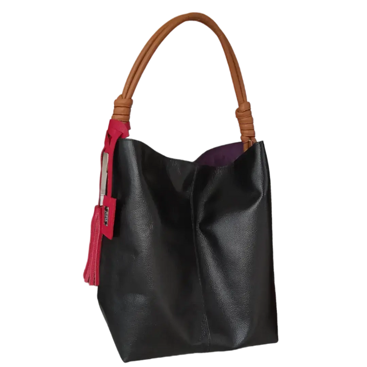 Leah Black Damen Leder Tasche