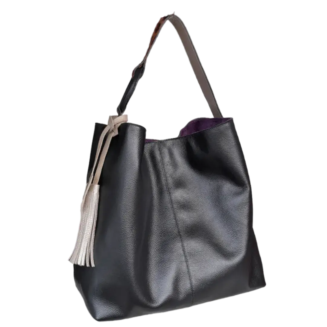 Nora Damenhandtasche aus schwarzem Leder