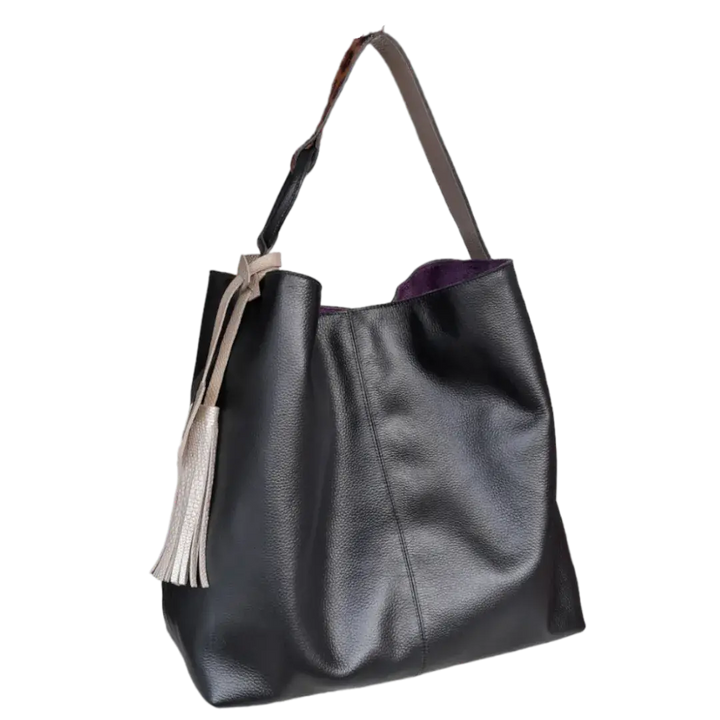 Nora Damenhandtasche aus schwarzem Leder