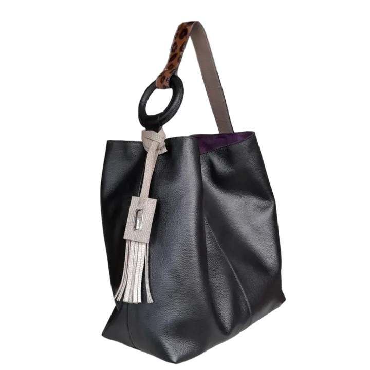 Nora Damenhandtasche aus schwarzem Leder