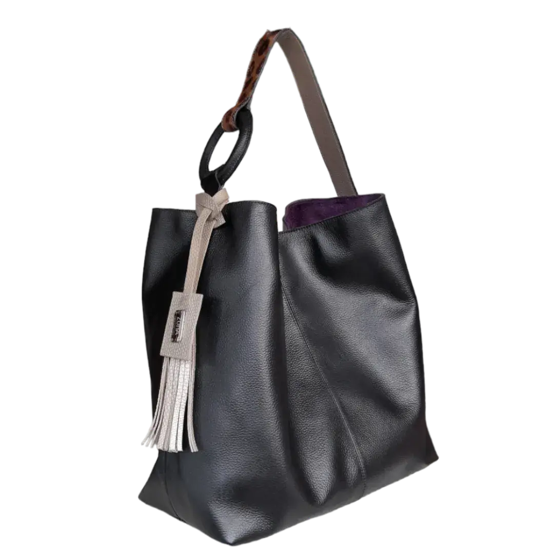 Nora Damenhandtasche aus schwarzem Leder