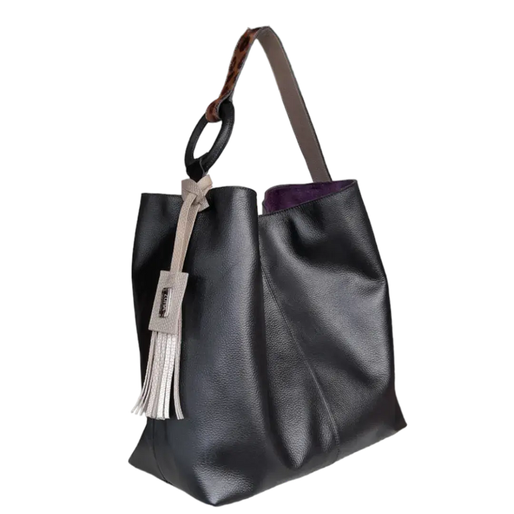Nora Damenhandtasche aus schwarzem Leder
