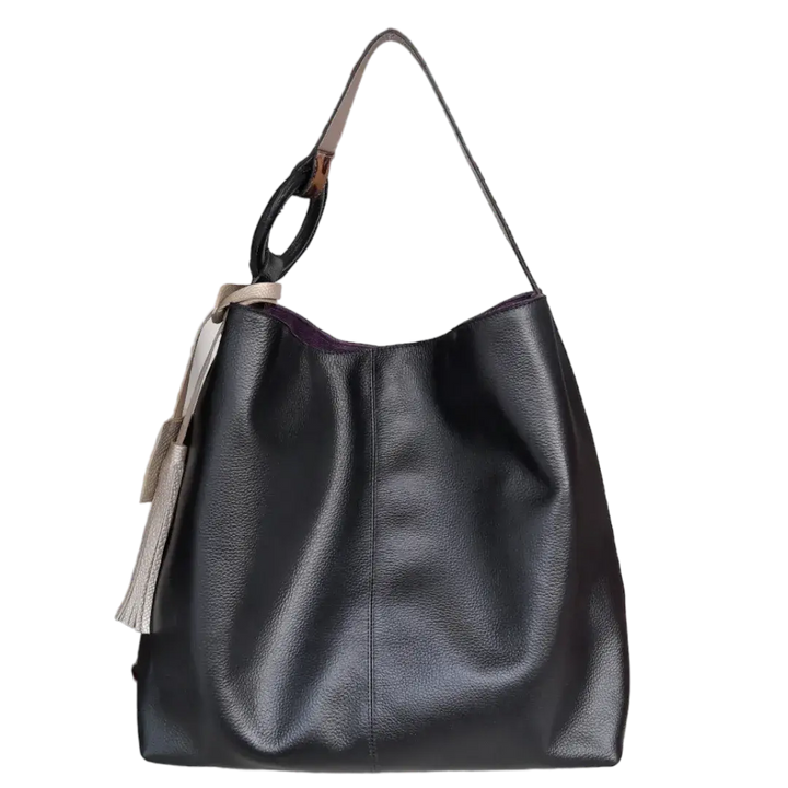Nora Damenhandtasche aus schwarzem Leder