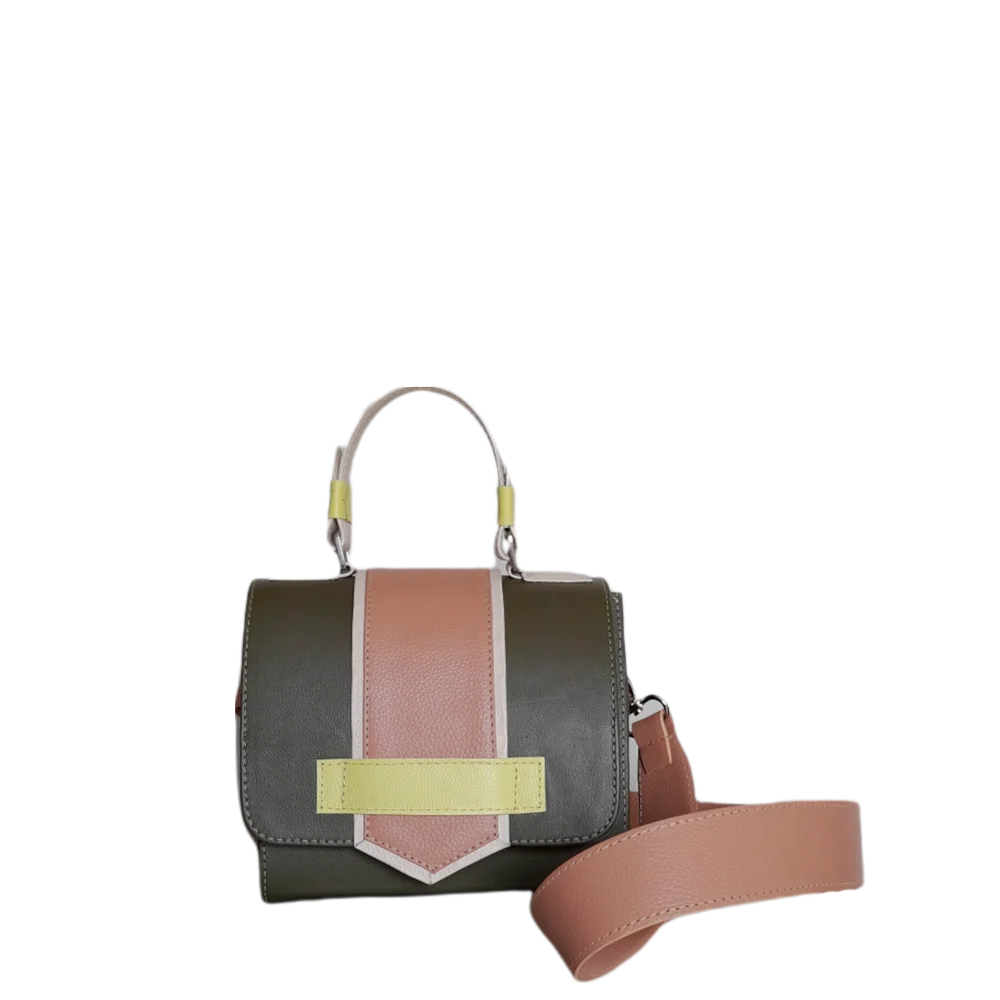 Loren Damen Olivgrüne Lederhandtasche