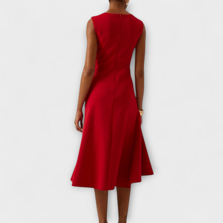 Juliette – Asymmetrisches Drapiertes Midi-Kleid