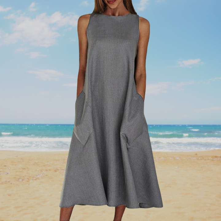 Cavell™ – Elegantes, einfarbiges Sommerkleid in schlichter Ausführung