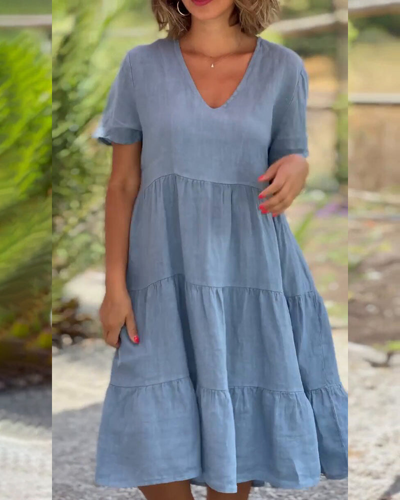 Susan - V-Ausschnitt Kleid 