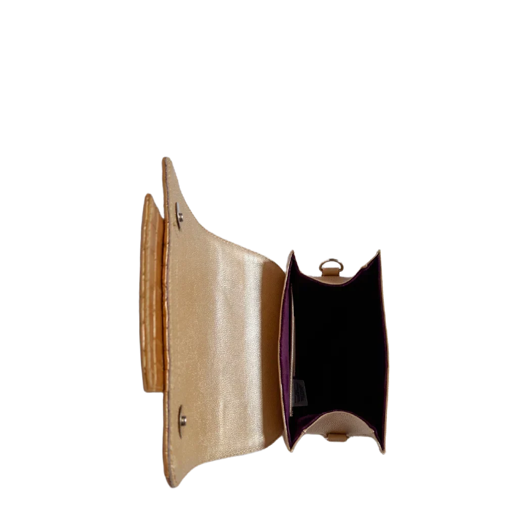 Elizabeth Coquito Damen Lederhandtasche in Weißgold-Optik