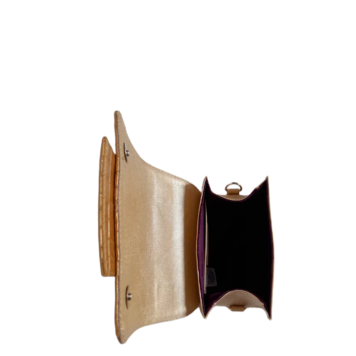 Elizabeth Coquito Damen Lederhandtasche in Weißgold-Optik