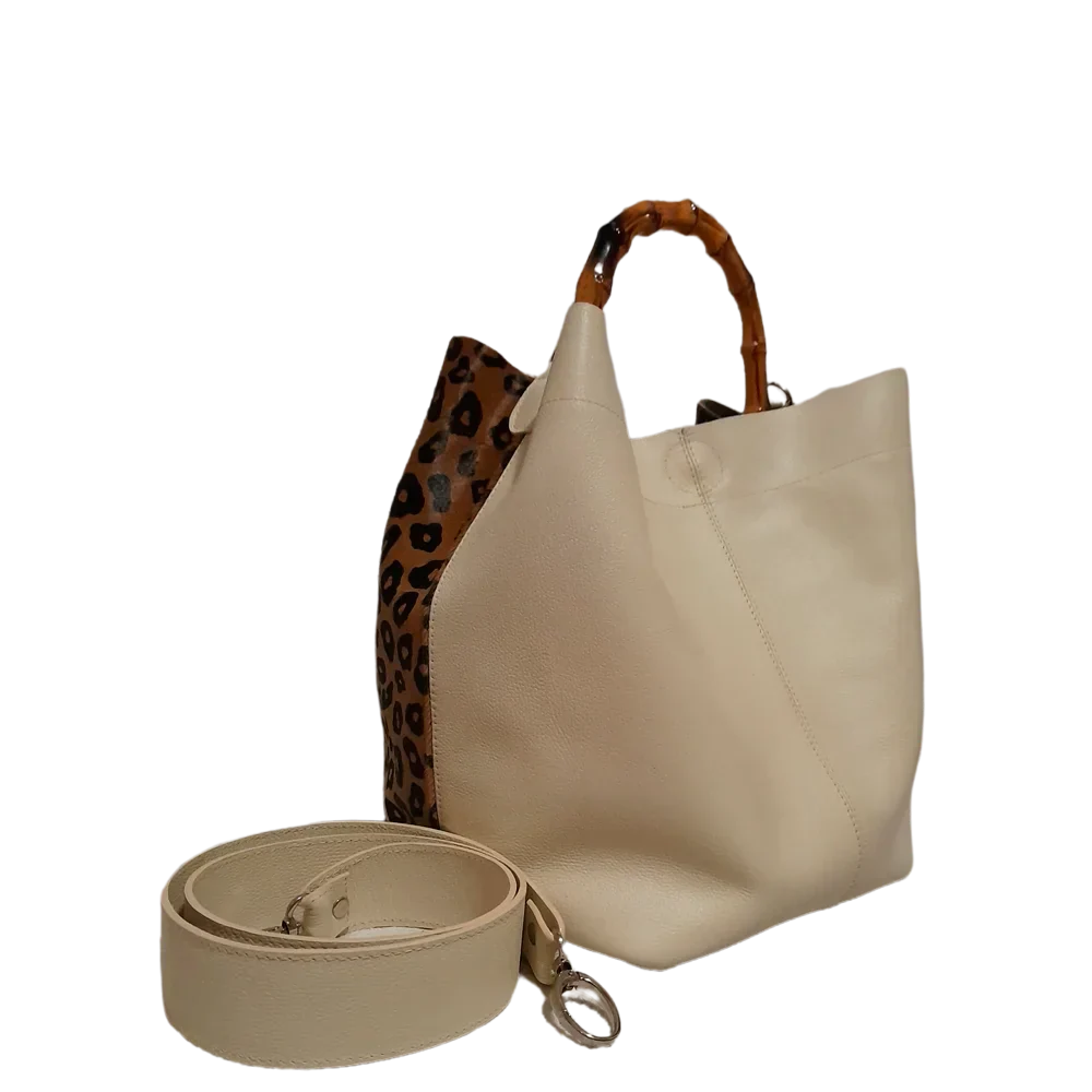 Claire Jaguar Damenledertasche aus hochwertigem Leder mit Talkum