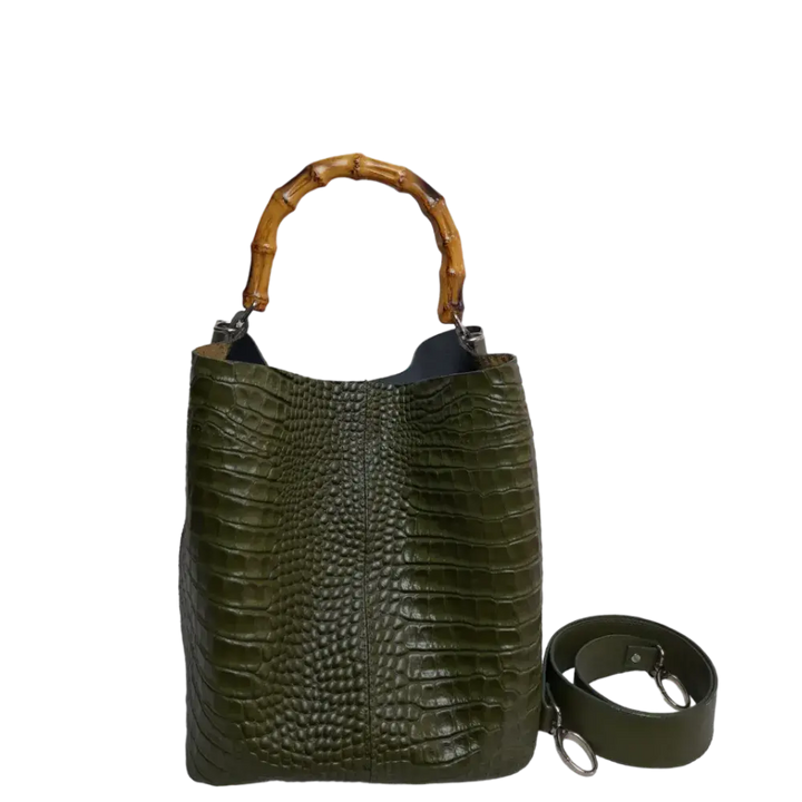Claire Glavial Damen-Ledertasche in Olivgrün