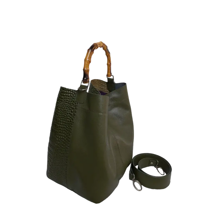 Claire Glavial Damen-Ledertasche in Olivgrün