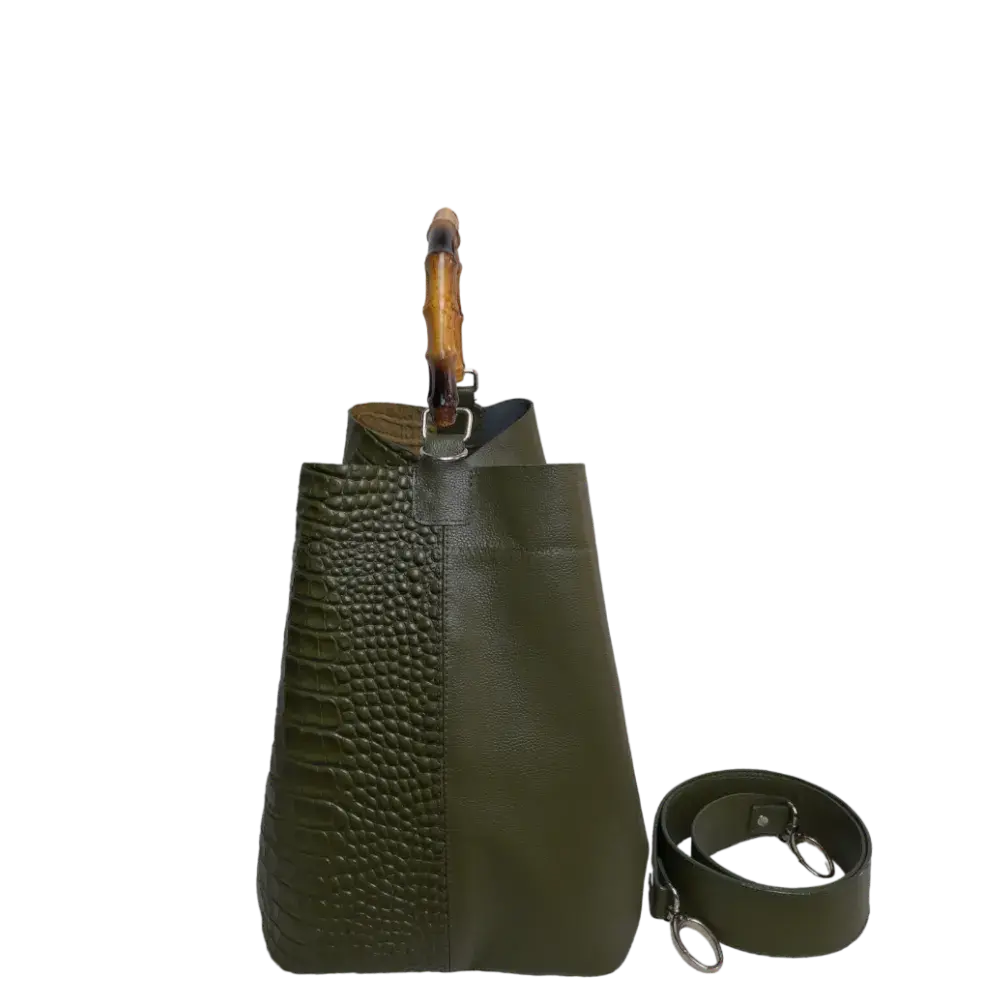 Claire Glavial Damen-Ledertasche in Olivgrün