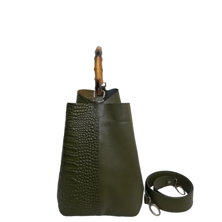 Claire Glavial Damen-Ledertasche in Olivgrün