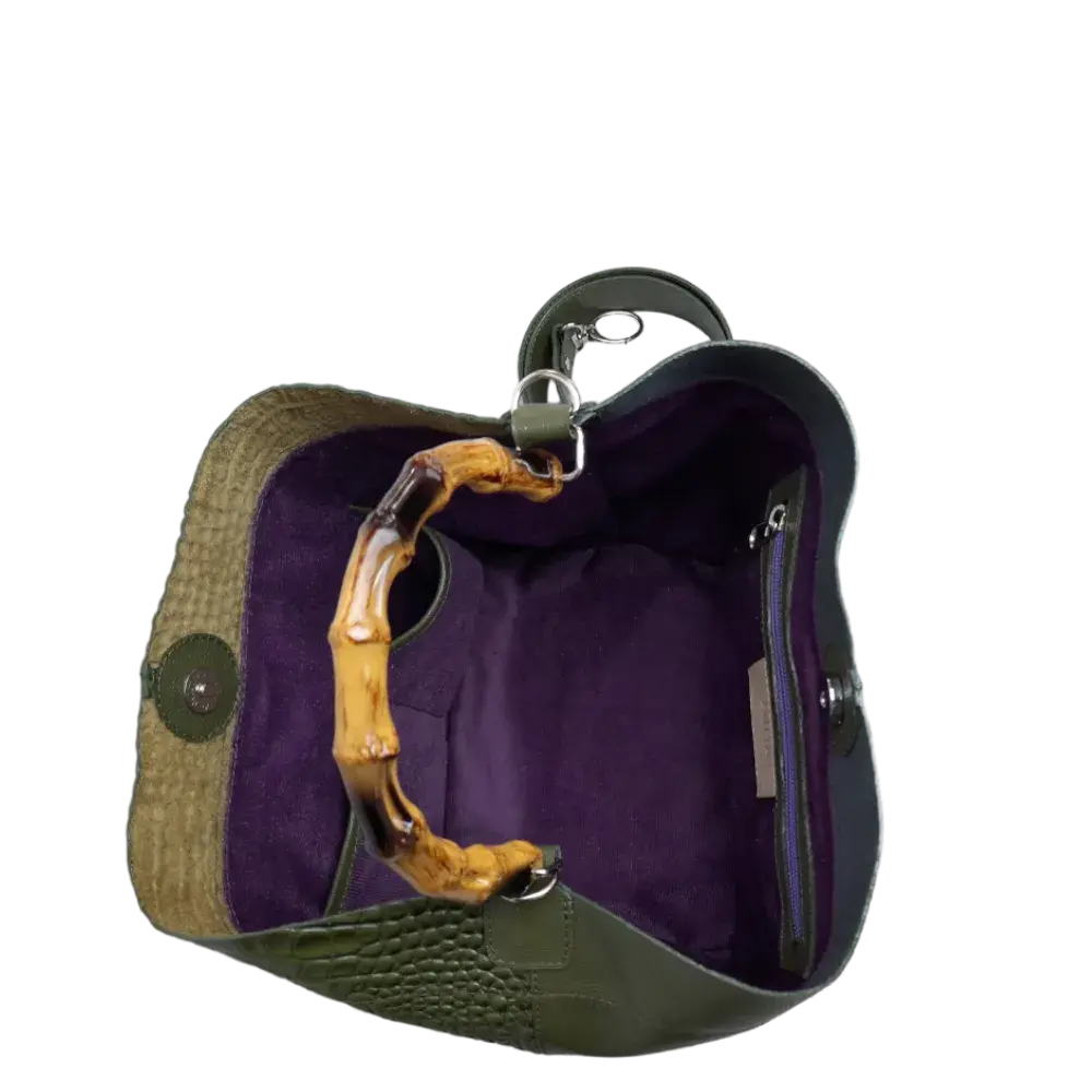 Claire Glavial Damen-Ledertasche in Olivgrün
