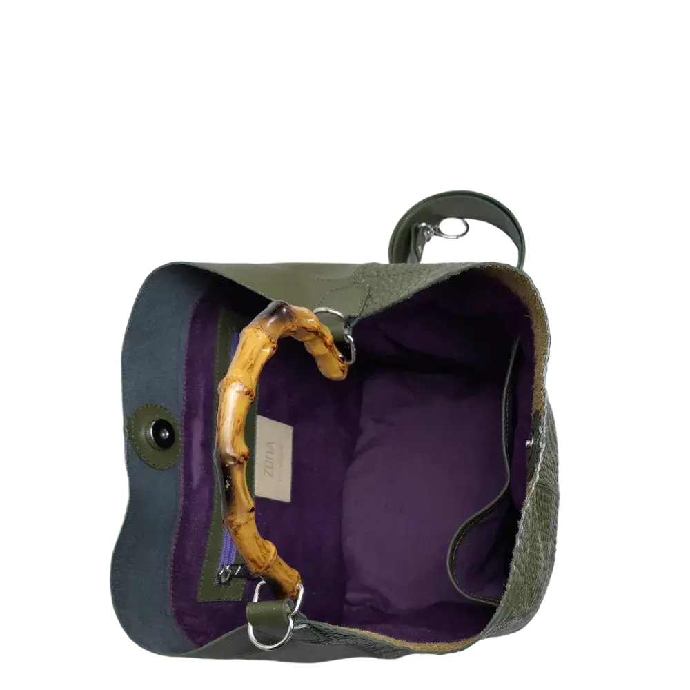 Claire Glavial Damen-Ledertasche in Olivgrün