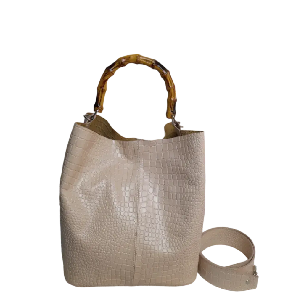 Claire Damenhandtasche in nude Reptil-Design