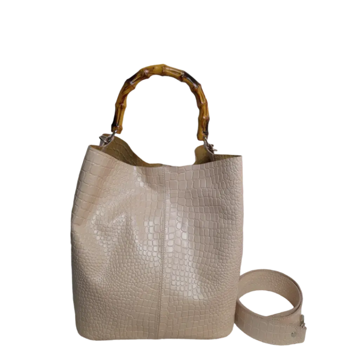 Claire Damenhandtasche in nude Reptil-Design