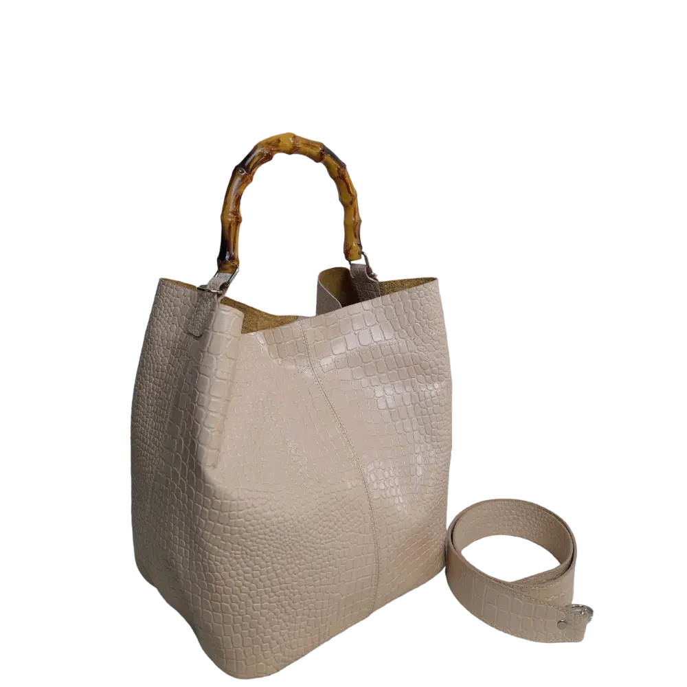 Claire Damenhandtasche in nude Reptil-Design