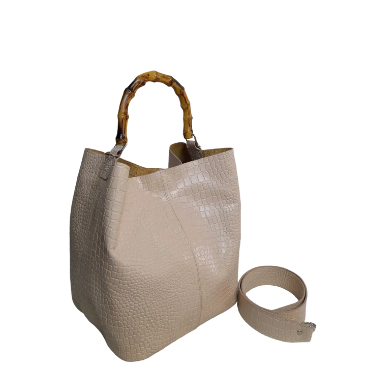 Claire Damenhandtasche in nude Reptil-Design