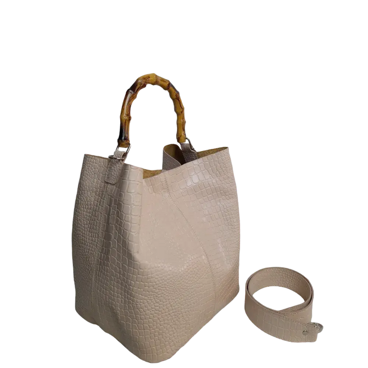Claire Damenhandtasche in nude Reptil-Design