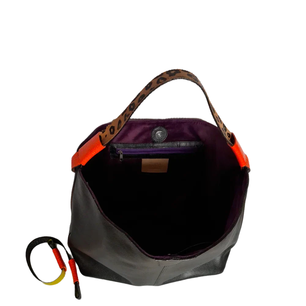 Addison Damen-Handtasche aus schwarzem Leder