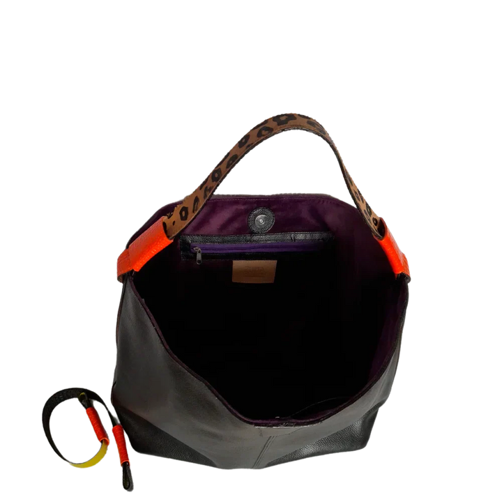 Addison Damen-Handtasche aus schwarzem Leder