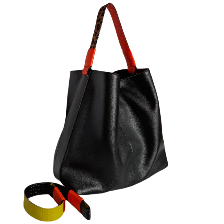 Addison Damen-Handtasche aus schwarzem Leder