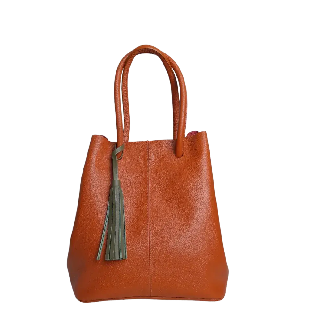 Brigitte Orange Damen Leder Tasche
