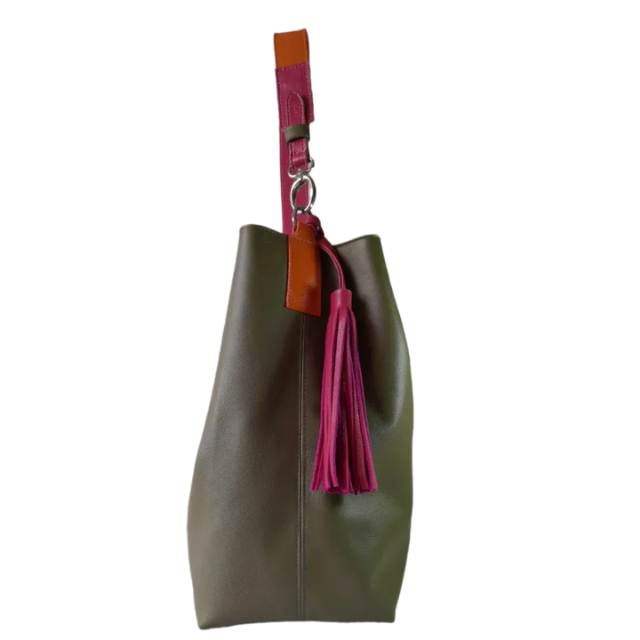 Serenity Olivgrüne Damen-Lederhandtasche