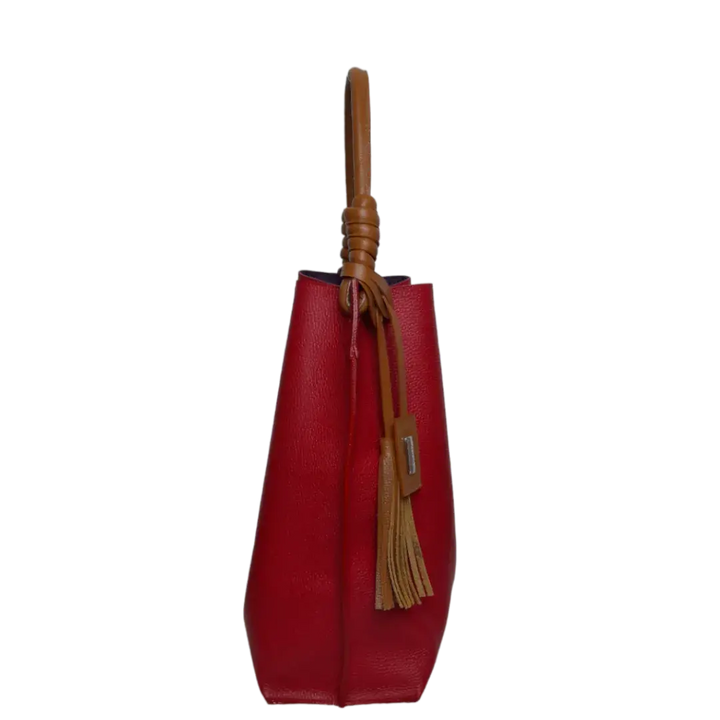 Fernanda Rote Lederhandtasche für Damen
