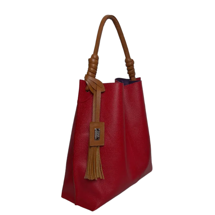 Fernanda Rote Lederhandtasche für Damen