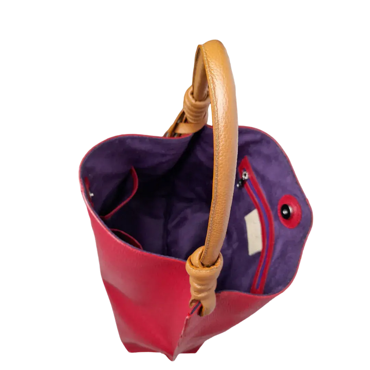 Fernanda Rote Lederhandtasche für Damen