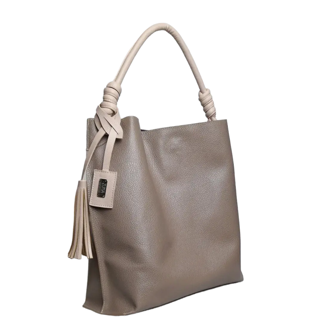 Fernanda Taupe Damenhandtasche aus Leder