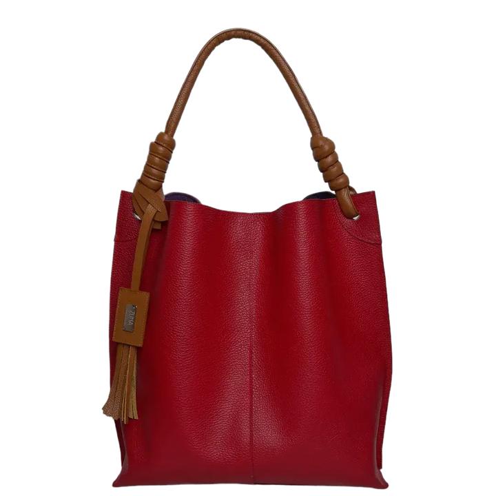 Fernanda Rote Lederhandtasche für Damen