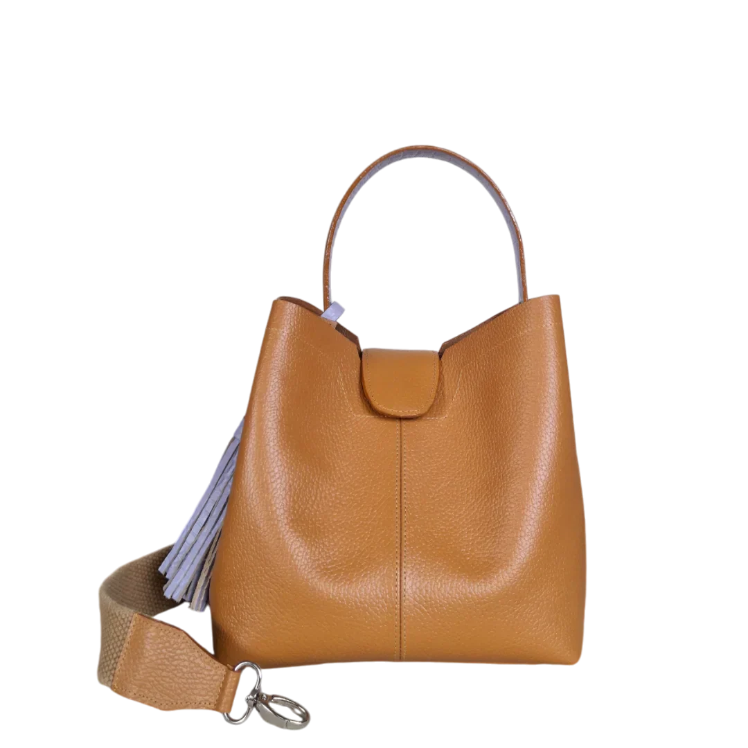 Lucia Kleine Honigfarbene Lederhandtasche für Damen