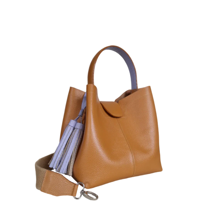 Lucia Kleine Honigfarbene Lederhandtasche für Damen