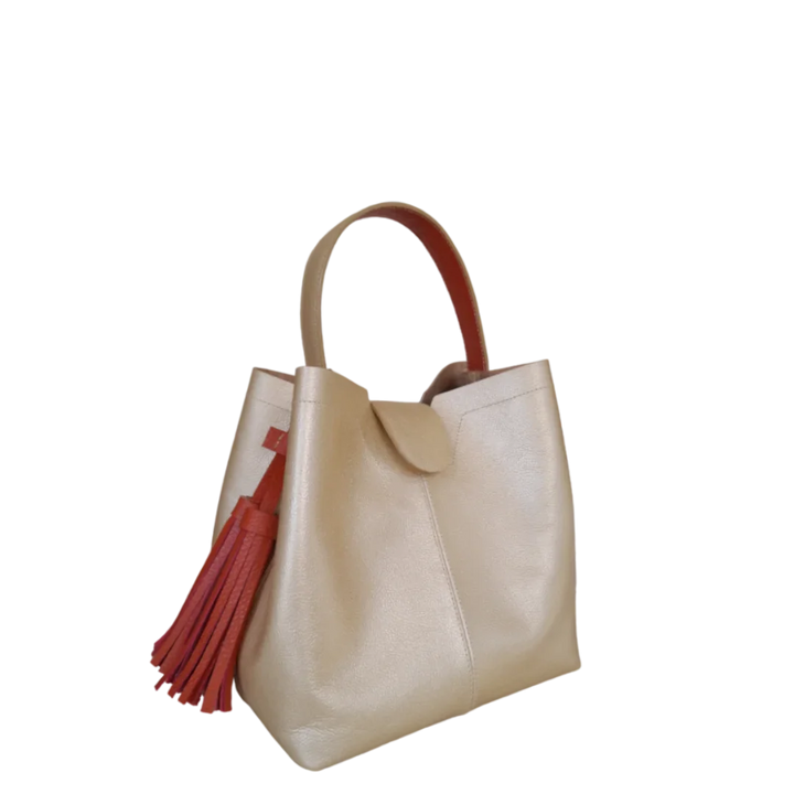 Lucia Gold Kleine Lederhandtasche für Damen