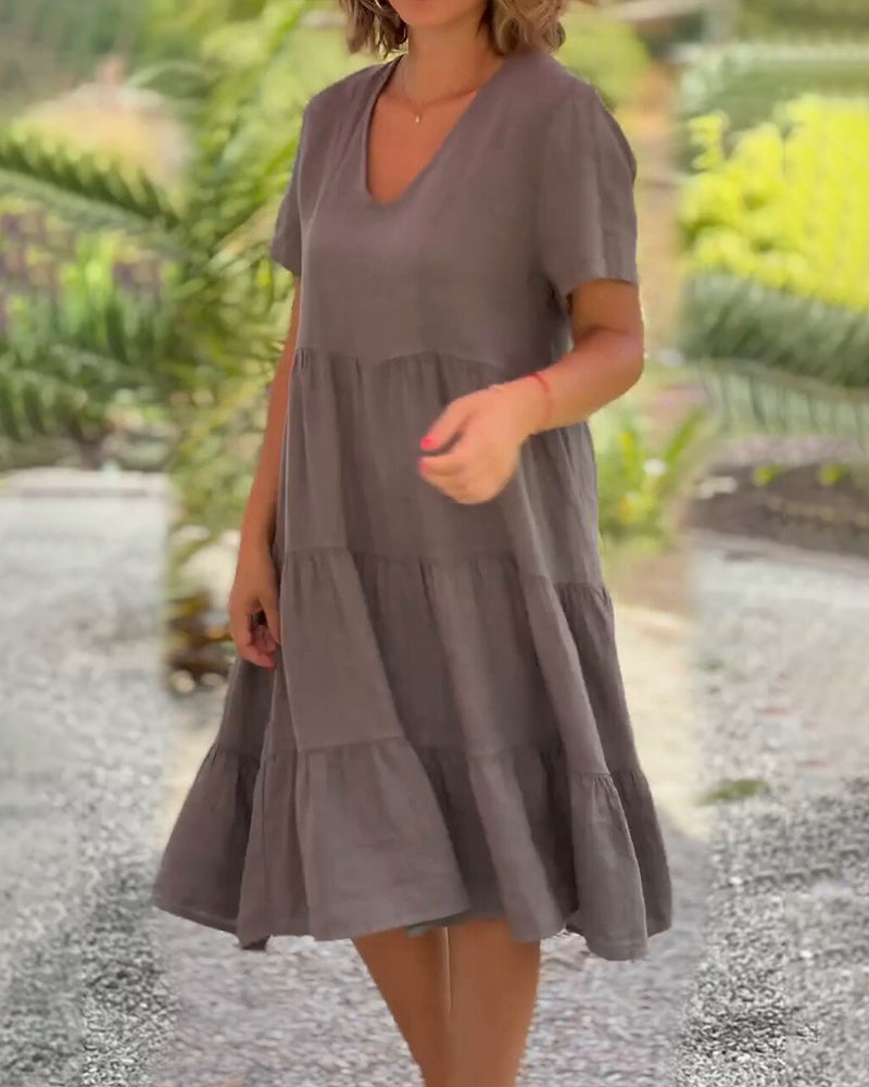 Susan - V-Ausschnitt Kleid 