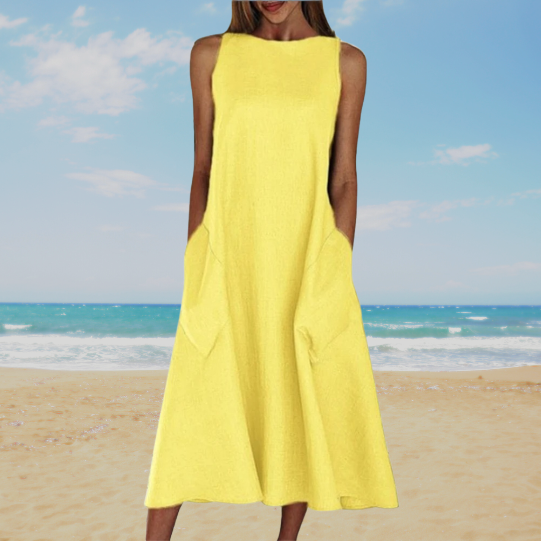 Cavell™ – Elegantes, einfarbiges Sommerkleid in schlichter Ausführung
