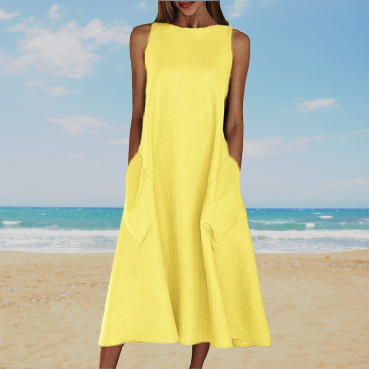 Cavell™ – Elegantes, einfarbiges Sommerkleid in schlichter Ausführung