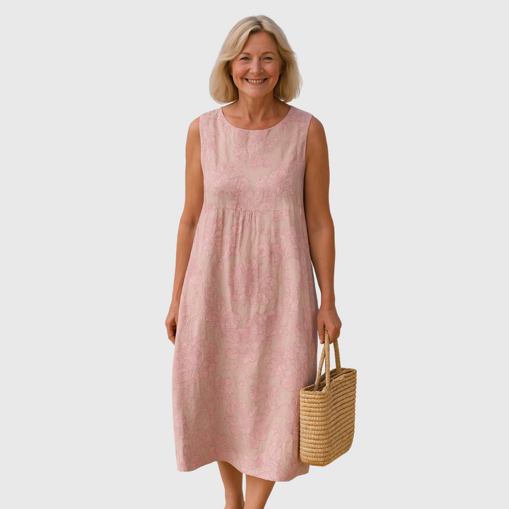 Cavell™ – Leichtes Sommerkleid mit zartrosa Blumenmuster und lässiger Passform