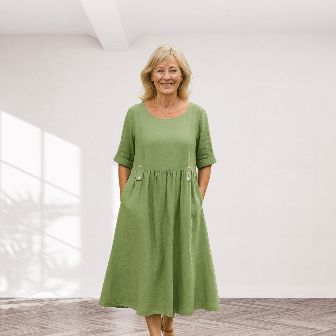 Cavell™ – Elegantes Lockeres Kleid mit Knopfdetails und praktischen Taschen