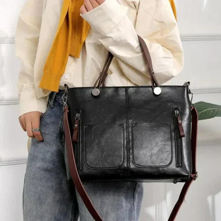 Stilvolle Vintage-Leder-Schultertasche
