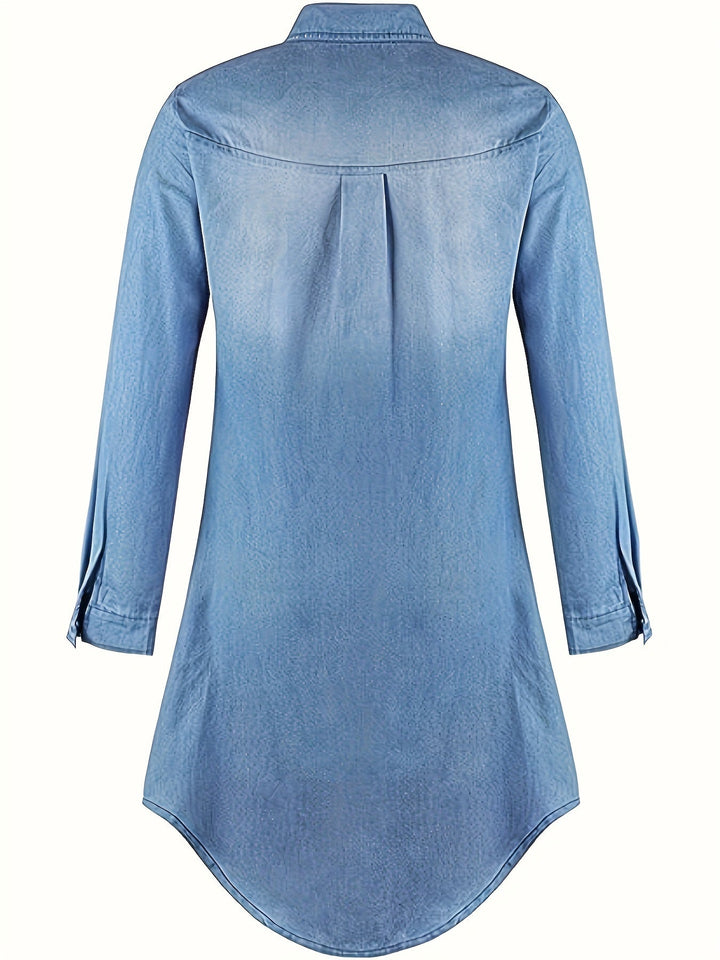 Tess | Denim Midi Kleid mit Knopfleiste