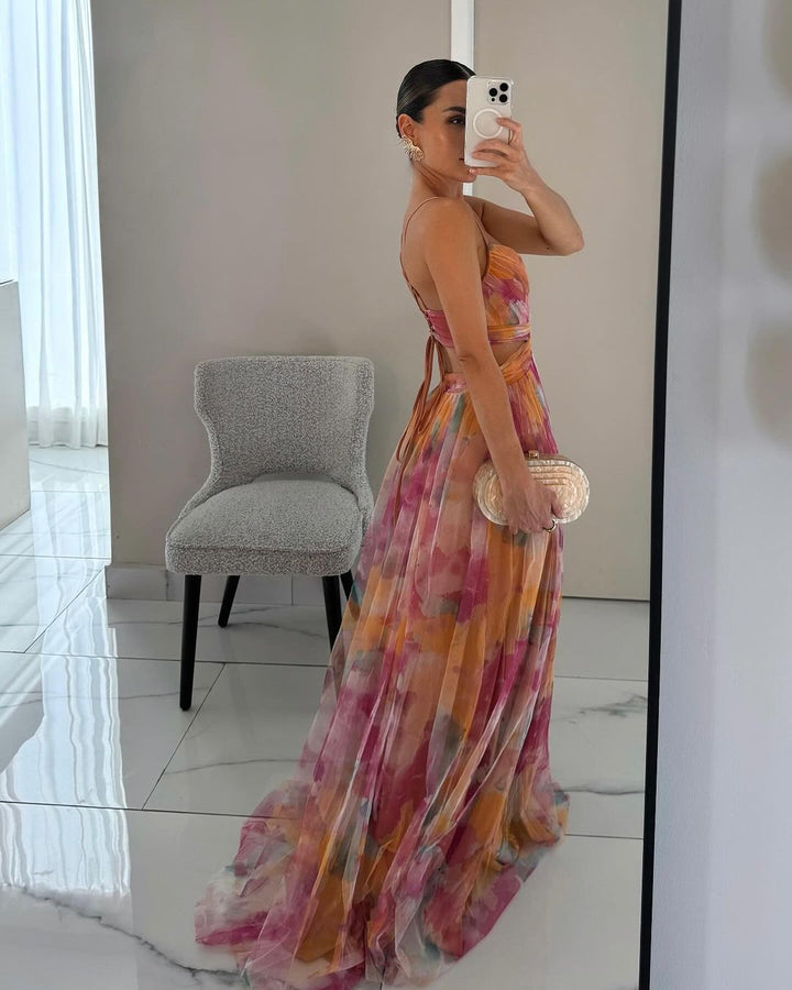Luna – Elegantes Maxi-Blumenkleid