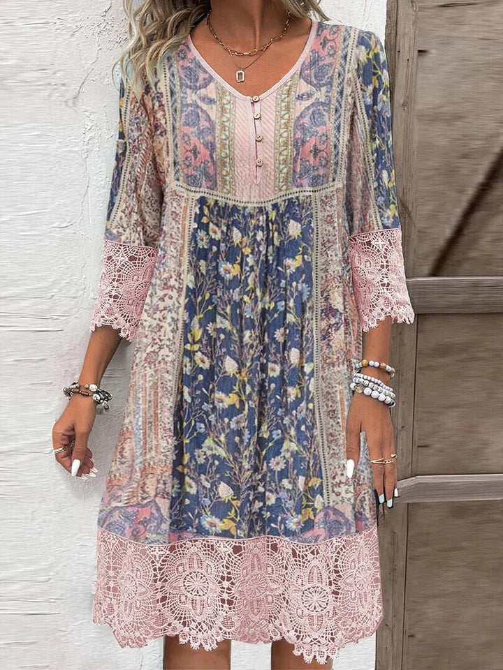 Mirabel | Boho Kleid mit Spitzen-Details