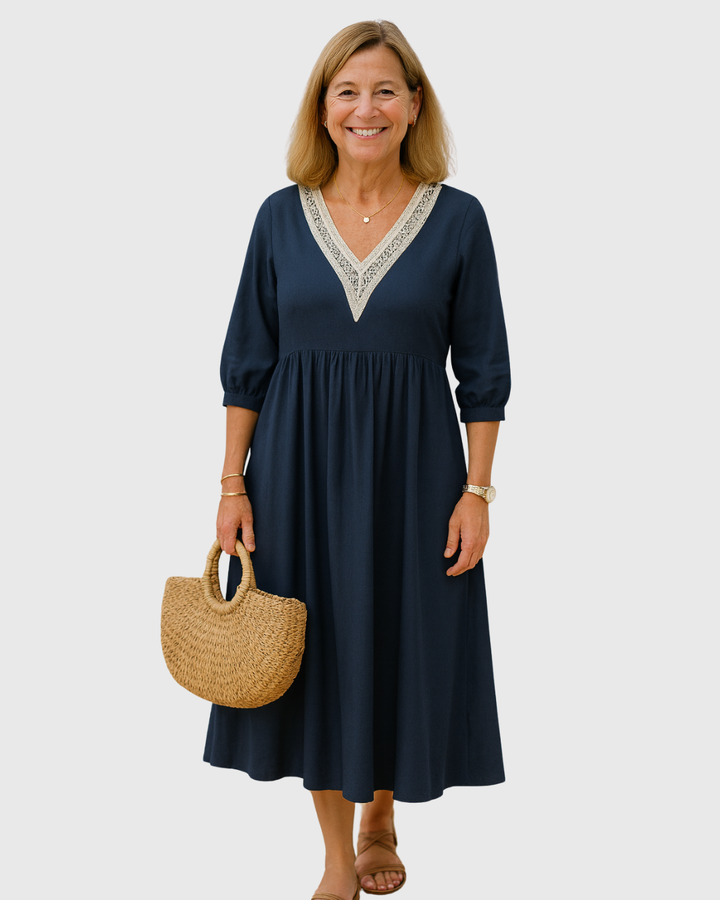 Cavell™ – Stilvolles Sommerkleid mit V-Ausschnitt und Bequemer, Lässiger Passform